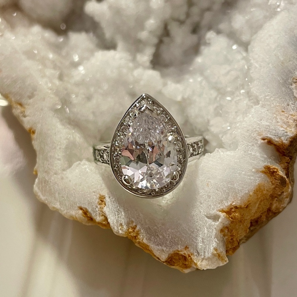 Swarovski Silver Teardrop Ring